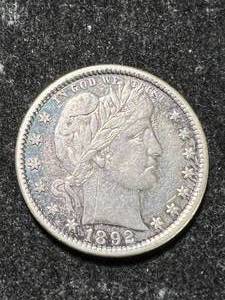 lot 47 image: 1892 US BARBER QUARTER AU