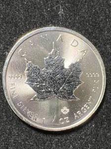 lot 54 image: 2024 CANADIAN MAPLE LEAF 1 TROY OZ .9999 FINE SILVER