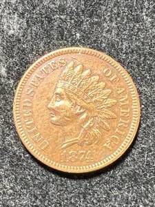 lot 55 image: 1874 US INDIAN HEAD CENT XF45