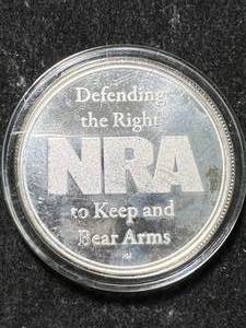 lot 60 image: 1 TROY OZ .999 FINE SILVER NRA ROUND IN AIRTITE