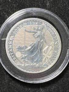 lot 64 image: 2023 BRITTANIA 1 TROY OZ .999 FINE SILVER IN AIRTITE