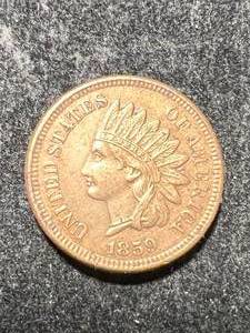 lot 71 image: 1859 US INDIAN HEAD CENT XF45