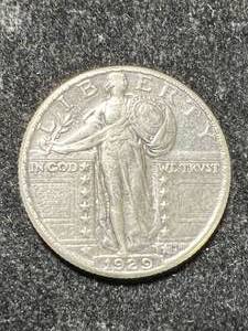 lot 75 image: 1929 US STANDING LIBERTY QUARTER AU58