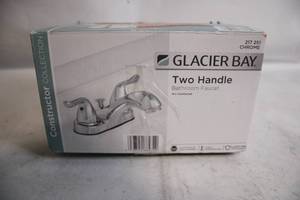 lot 3 image: Glacier Bay Chrome Two Handle Bathroom Faucet - 4 inch Centerset