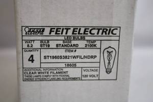 lot 7 image: Box of 4 FEIT Electric LED Bulbs ST1960S3821WFILHDRP
