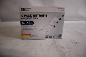 lot 10 image: Commercial Electric 4-Pack 4in Recessed Trim LED Retrofit Kit