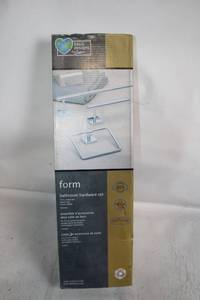 lot 23 image: Form Bathroom Hardware Set - 18 in. Towel Bar, Towel Ring, and Tissue Holder