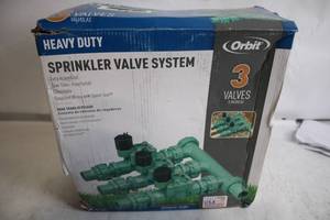 lot 25 image: Orbit Heavy Duty Sprinkler Valve System with 3 Valves