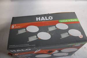 lot 34 image: Value 4 Pack Halo 6-inch Canless Recessed Ceiling Lights