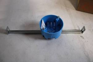 lot 38 image: Adjustable Ceiling Fan and Fixture Mounting Box