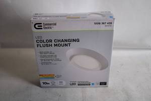 lot 58 image: Commercial Electric LED Color Changing Flush Mount Light
