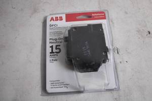 lot 60 image: ABB Dual Function Circuit Breaker DFCI 15 Amps 1 Pole