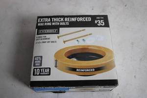 lot 78 image: Everbilt Extra Thick Reinforced Wax Ring with Bolts #35