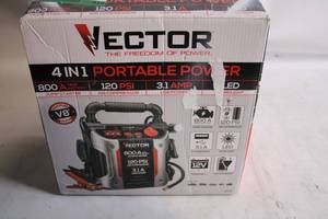 lot 107 image: Vector 4-in-1 Portable Power 800A Jump Starter with Air Compressor