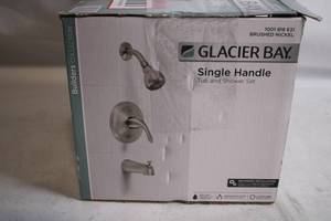 lot 109 image: Glacier Bay Brushed Nickel Single Handle Tub and Shower Set