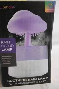 lot 112 image: Litehas Multicolor Soothing Rain Cloud Lamp with Atmospheric Mist