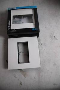 lot 163 image: Set of 2 Legrand Adorne Gloss White 2-Gang Wall Plates