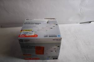 lot 165 image: 4-Pack LED Color Changing Recessed Trim White 5-6in