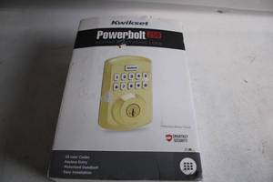 lot 205 image: Kwikset Powerbolt 250 Keypad Electronic Lock in Polished Brass