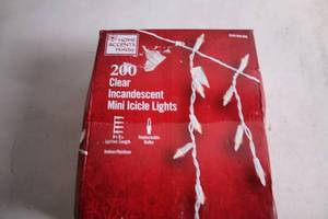 lot 252 image: Home Accents Holiday Clear Incandescent Mini Icicle Lights - 200 Count