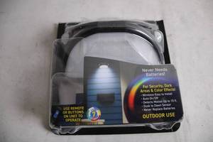 lot 265 image: Wireless Outdoor Motion Sensor Light with 7-Color Selection