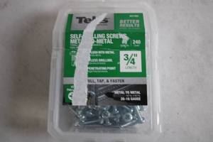 lot 266 image: 240 Pack of Teks Self-Drilling Screws for Metal 34 inch Length