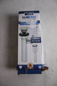 lot 294 image: ClogFree Pop-Up Drain with Chrome Finish