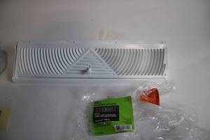 lot 344 image: 18-inch Everbilt Baseboard Diffuser with Smoothglide Damper