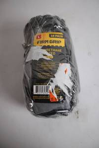 lot 390 image: Pack of 12 Pairs Large Firm Grip Polyurethane Coated Work Gloves