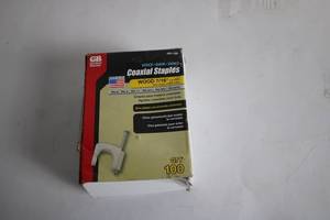 lot 391 image: Gardner Bender 716 Coaxial Staples for Wood - Box of 100