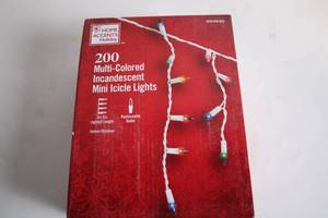 lot 408 image: 200 Multi-Colored Incandescent Mini Icicle Lights