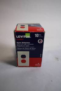 lot 439 image: 10-Pack Leviton Plus Midway Nylon Wallplates, Unbreakable