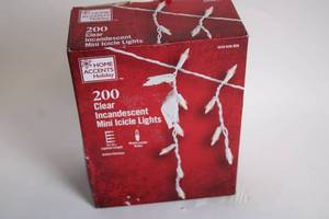 lot 454 image: Home Accents Holiday 200 Clear Incandescent Mini Icicle Lights