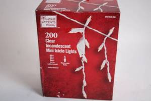 lot 456 image: 200 Clear Incandescent Mini Icicle Lights for IndoorOutdoor Use