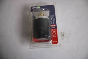 lot 484 image: Leviton 20A 125V NEMA L5-20P Black & White Locking Plug
