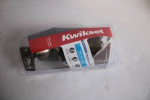 lot 485 image: Kwikset Microban Door Knob with Lock, Venetian Bronze