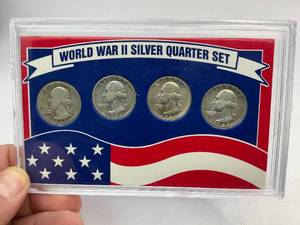 lot 9 image: 4pc Silver Quarter Framed Set