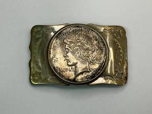 lot 10 image: 1923 Silver Peace Dollar Buckle