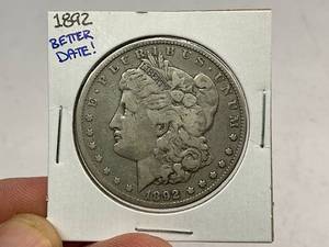 lot 15 image: 1892 Morgan Silver Dollar