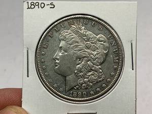 lot 17 image: 1890-S Morgan Silver Dollar