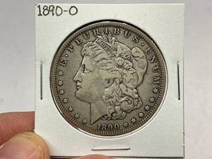 lot 21 image: 1890-O Morgan Silver Dollar