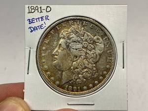 lot 16 image: 1891-O Morgan Silver Dollar