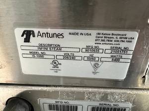 LOT of (4) Antunes Infini IS-1000 Commercial Steamers