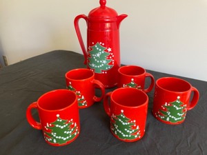 lot 65 image: Waechtersbch Coffee Server & 5 Mugs from West Germany