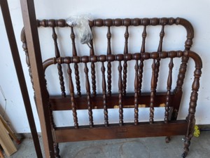 lot 70 image: Spindle Wooden Twin Bed Frame