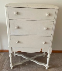 lot 120 image: Unique Style Vintage White Homemade Cabinet