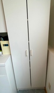 lot 92 image: Two White Storage Cabinets--Pictured Separately