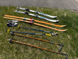 lot 137 image: Skis and Ski Poles by Aneissl, Eggen, Kerma, Janoy & Sixe 39 Nordpol Shoes