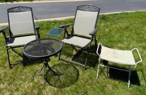 lot 20 image: Lets Enjoy the Patio Patio Folding Chairs and Tables