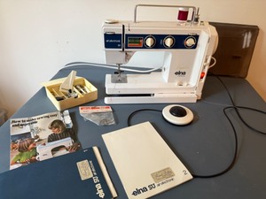 lot 133 image: ELNA Air Electric SU Sewing Machine with Manuals & Accessories
